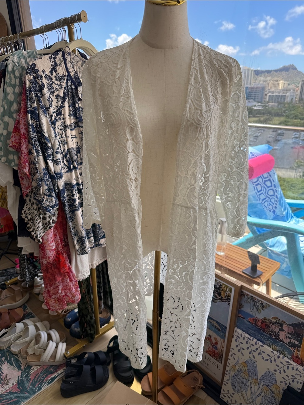 HEIMISH USA Ivory Lace Overlay Top